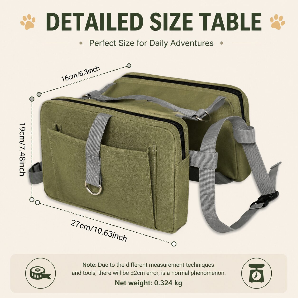 Heavy-Duty Dog Saddlebag for Outdoor Adventures