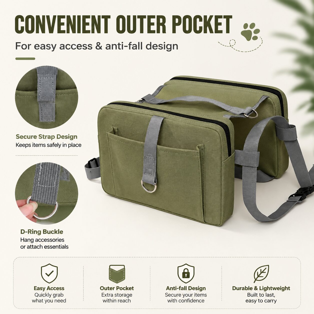 Heavy-Duty Dog Saddlebag for Outdoor Adventures