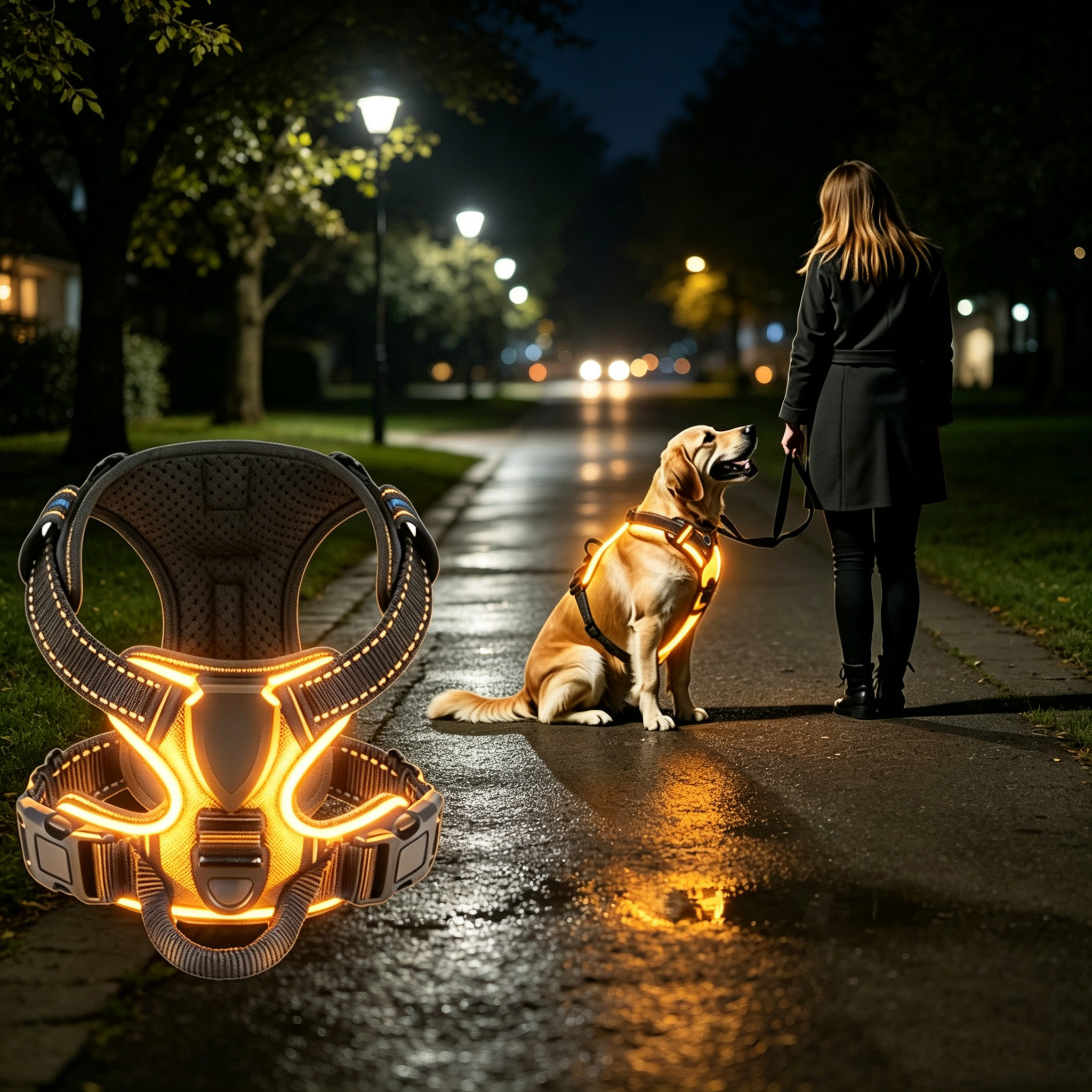LED Night Safety Dog Harness