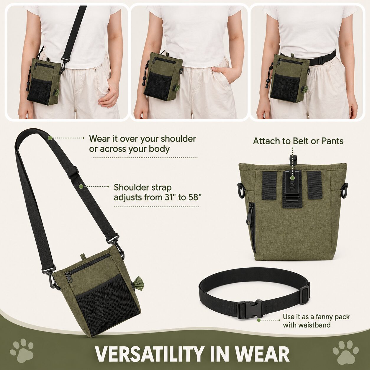 Large-Capacity Dog Training Treat Pouch with Phone Pocket