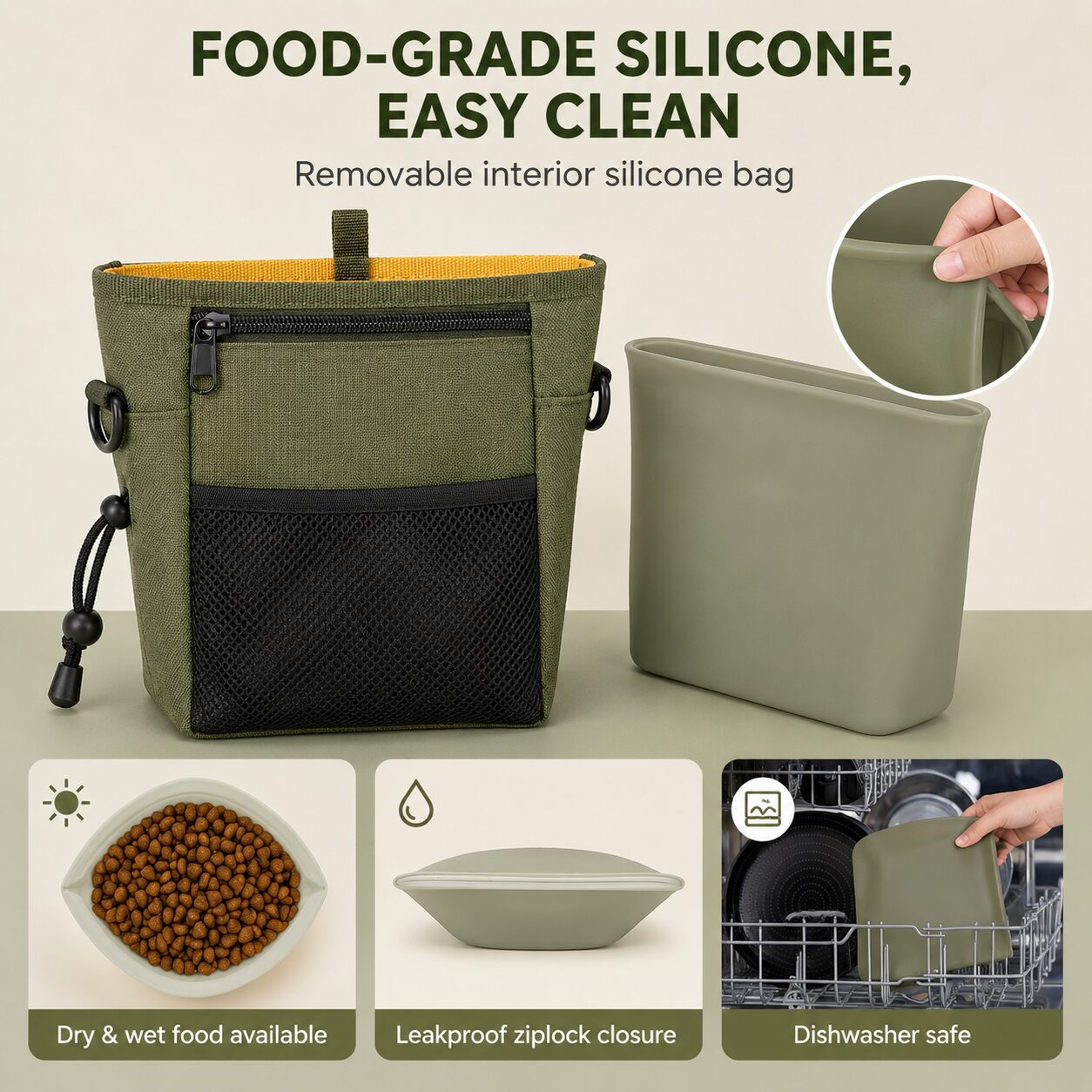 Large-Capacity Dog Training Treat Pouch with Phone Pocket