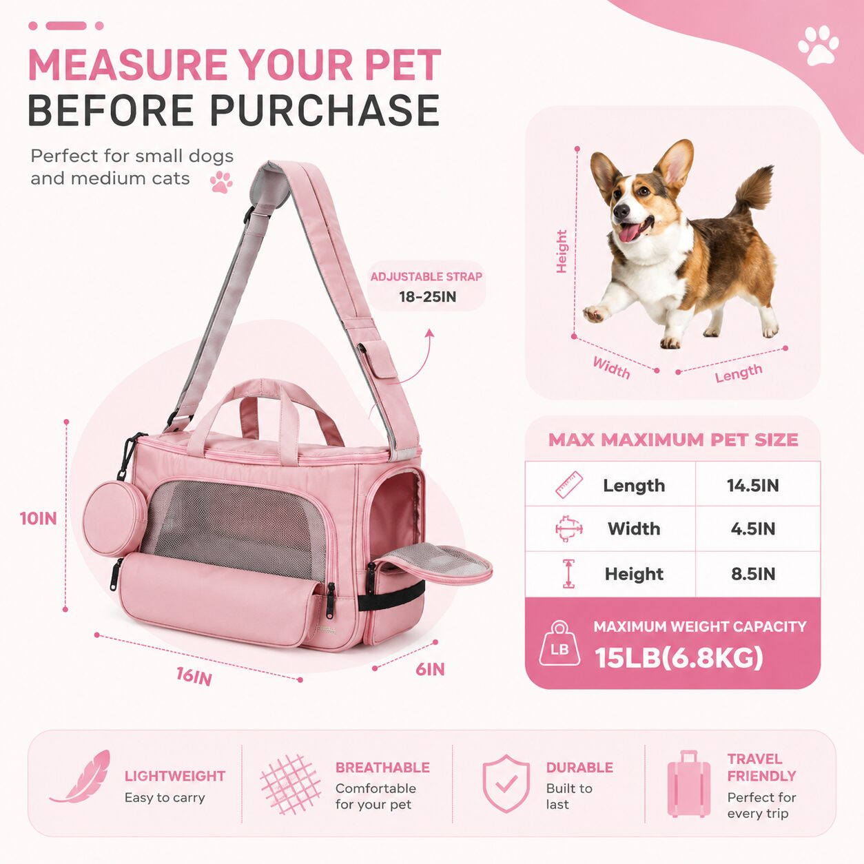 Multi-Access Pet Carrier with Removable Comfort Pads