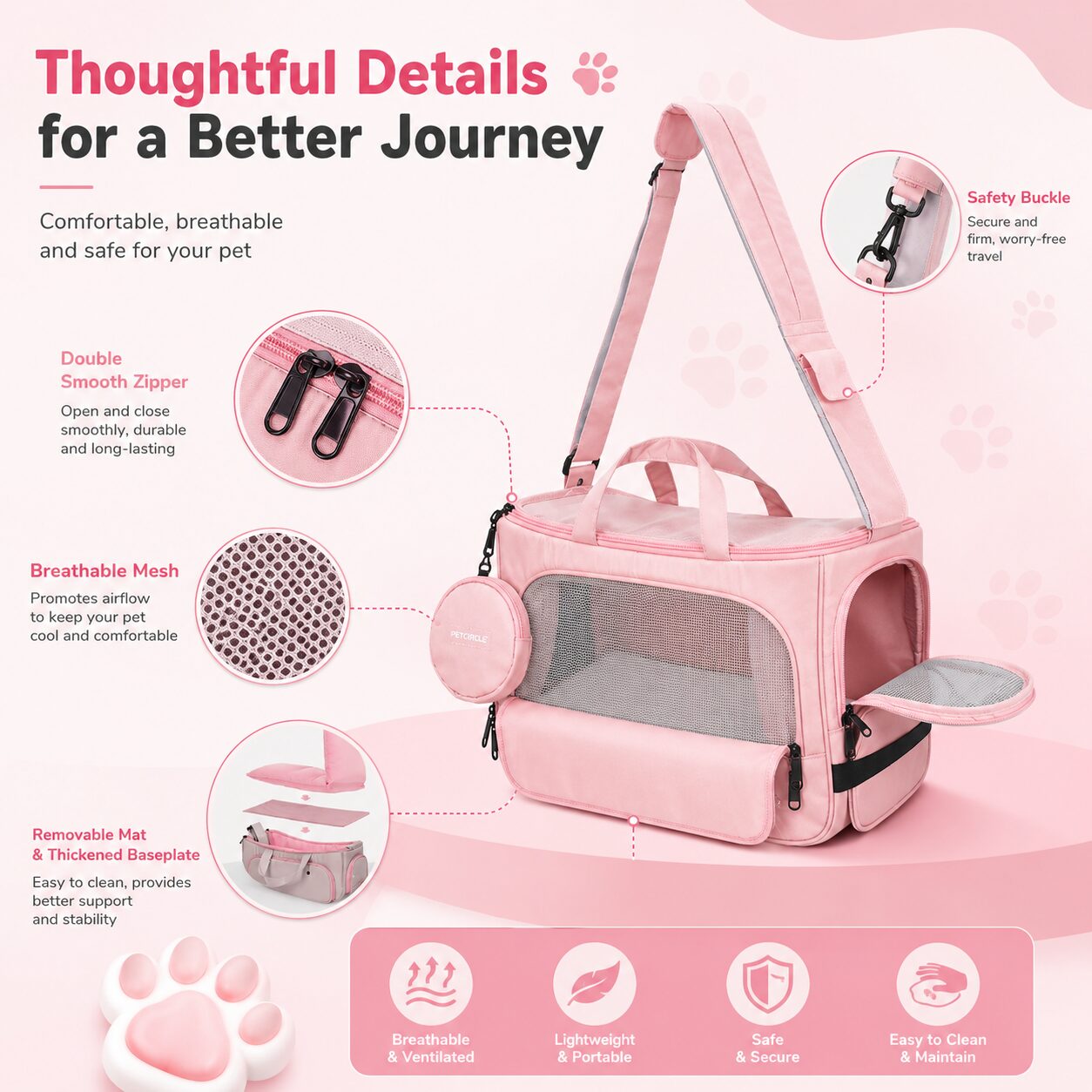 Multi-Access Pet Carrier with Removable Comfort Pads