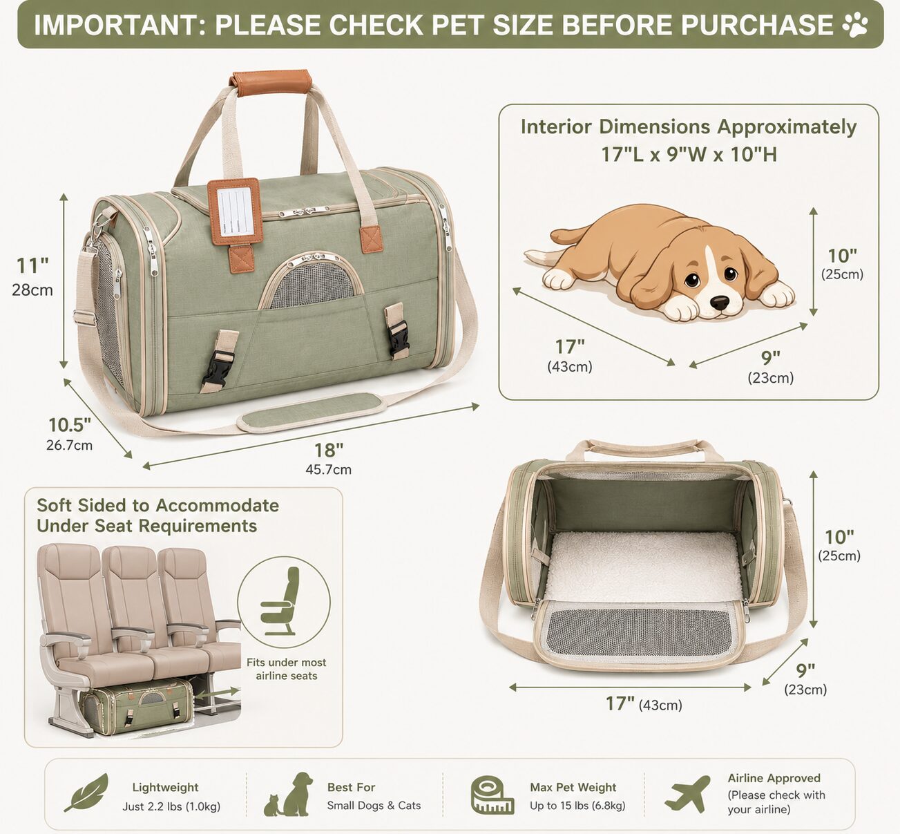 Multi-Entry Pet Travel Duffel Carrier