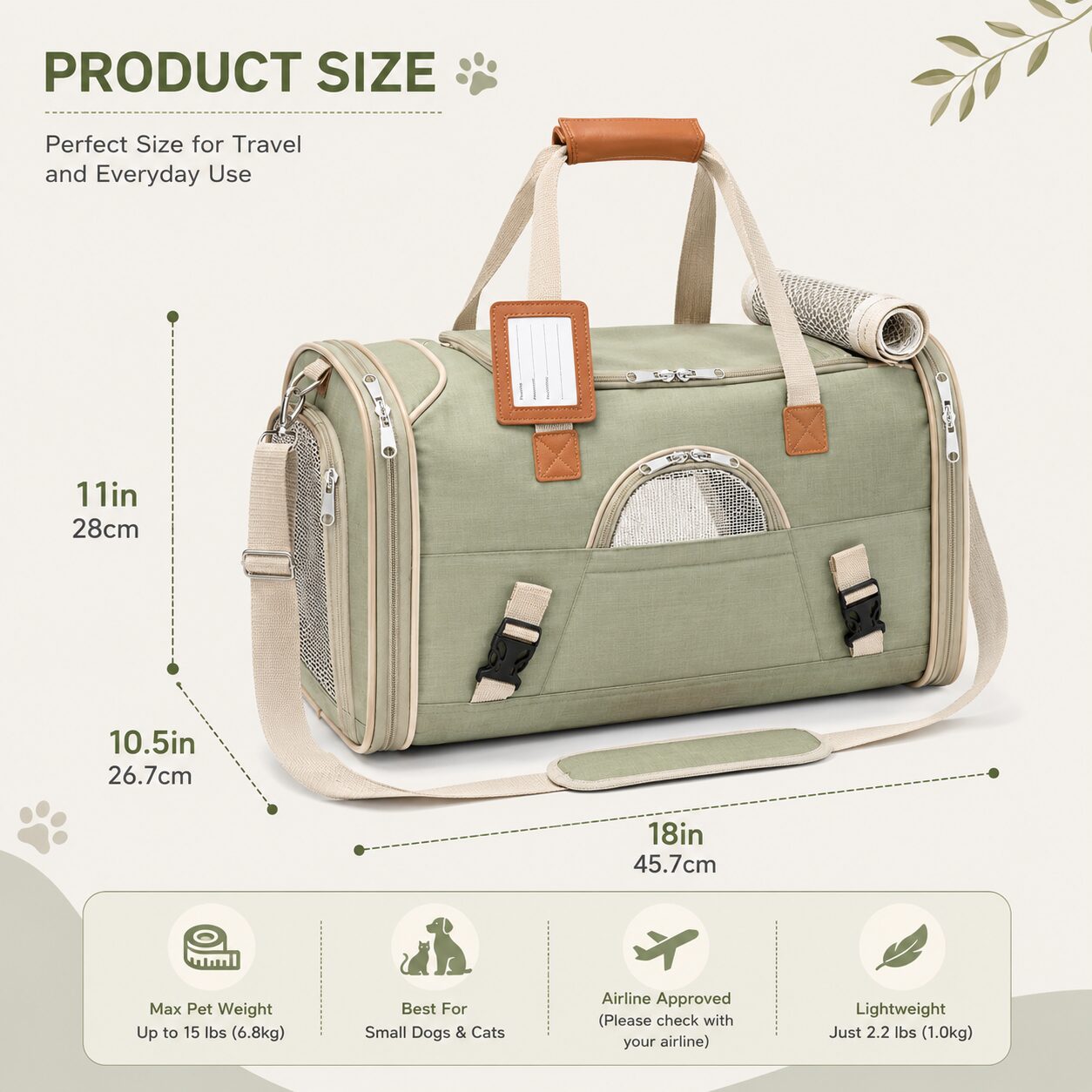 Multi-Entry Pet Travel Duffel Carrier