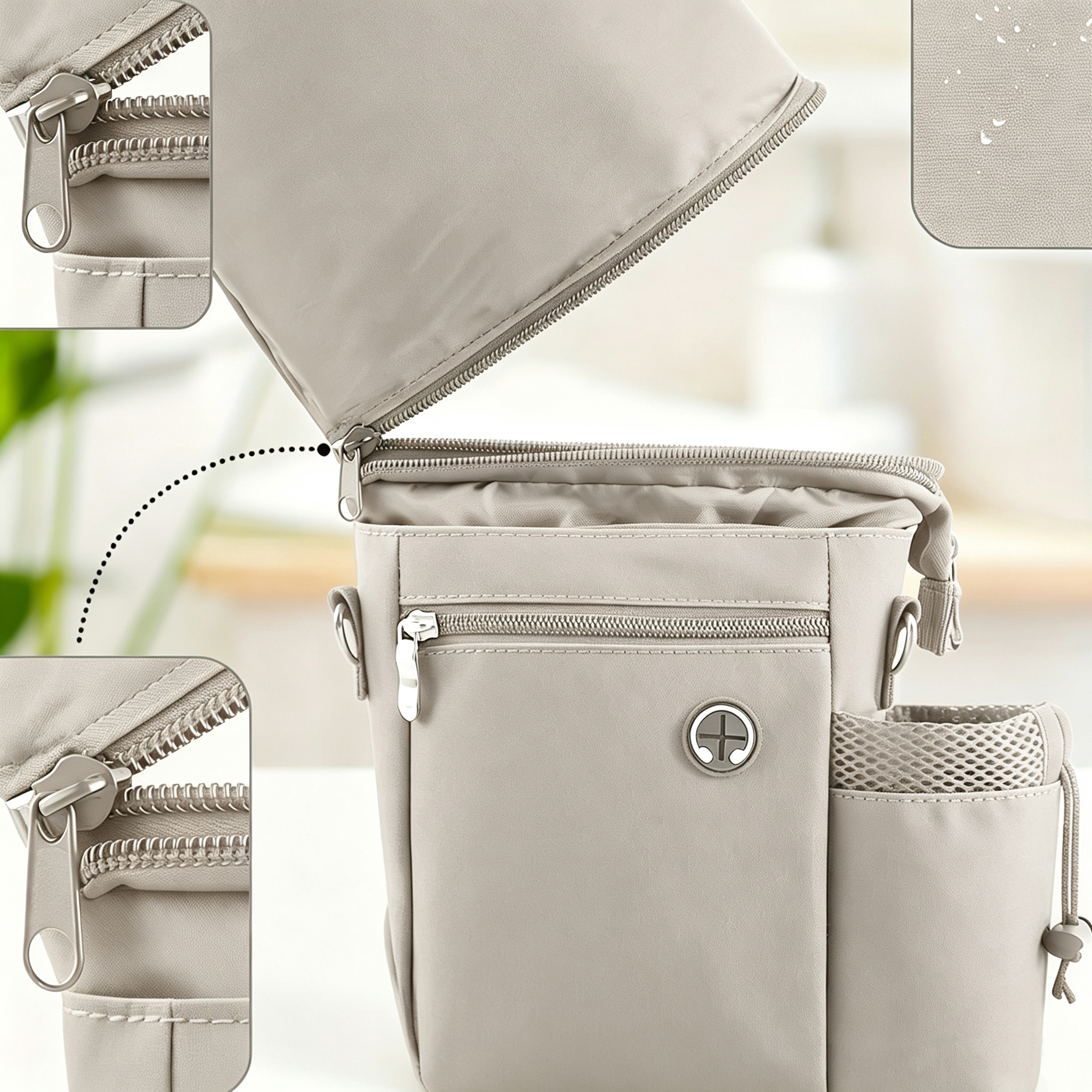Multi-Function Pet Training Shoulder Bag with Waste Bag Dispenser