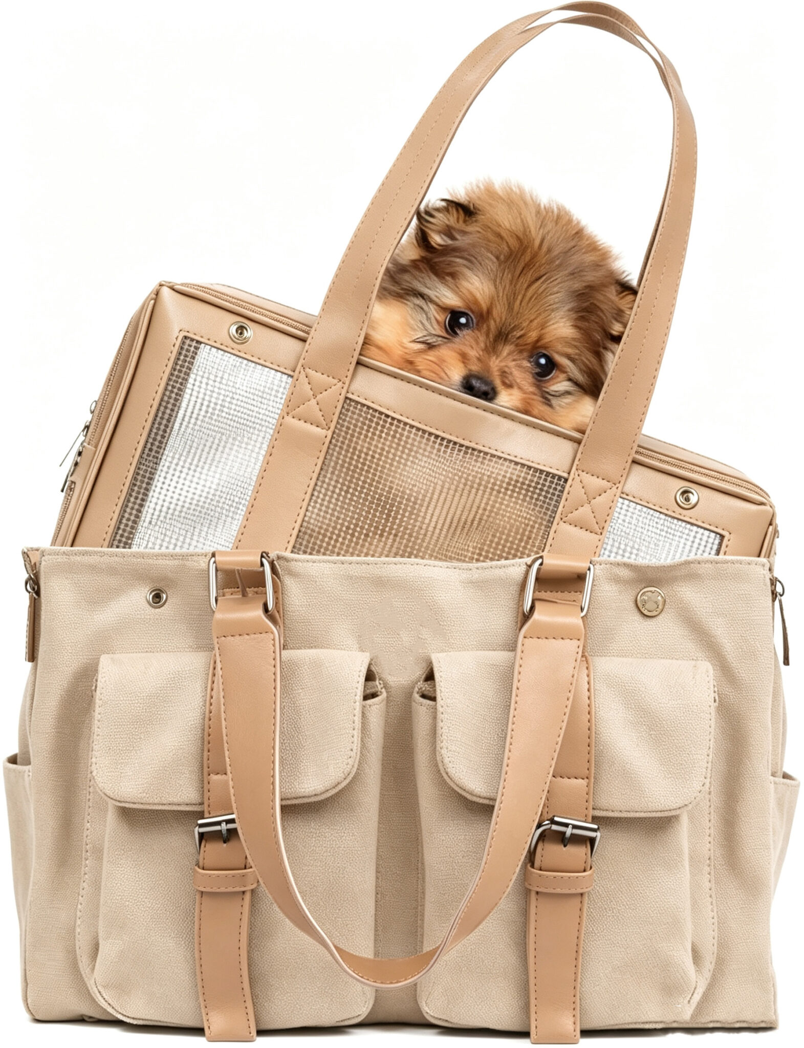 Multi-Pocket Pet Travel Tote Carrier