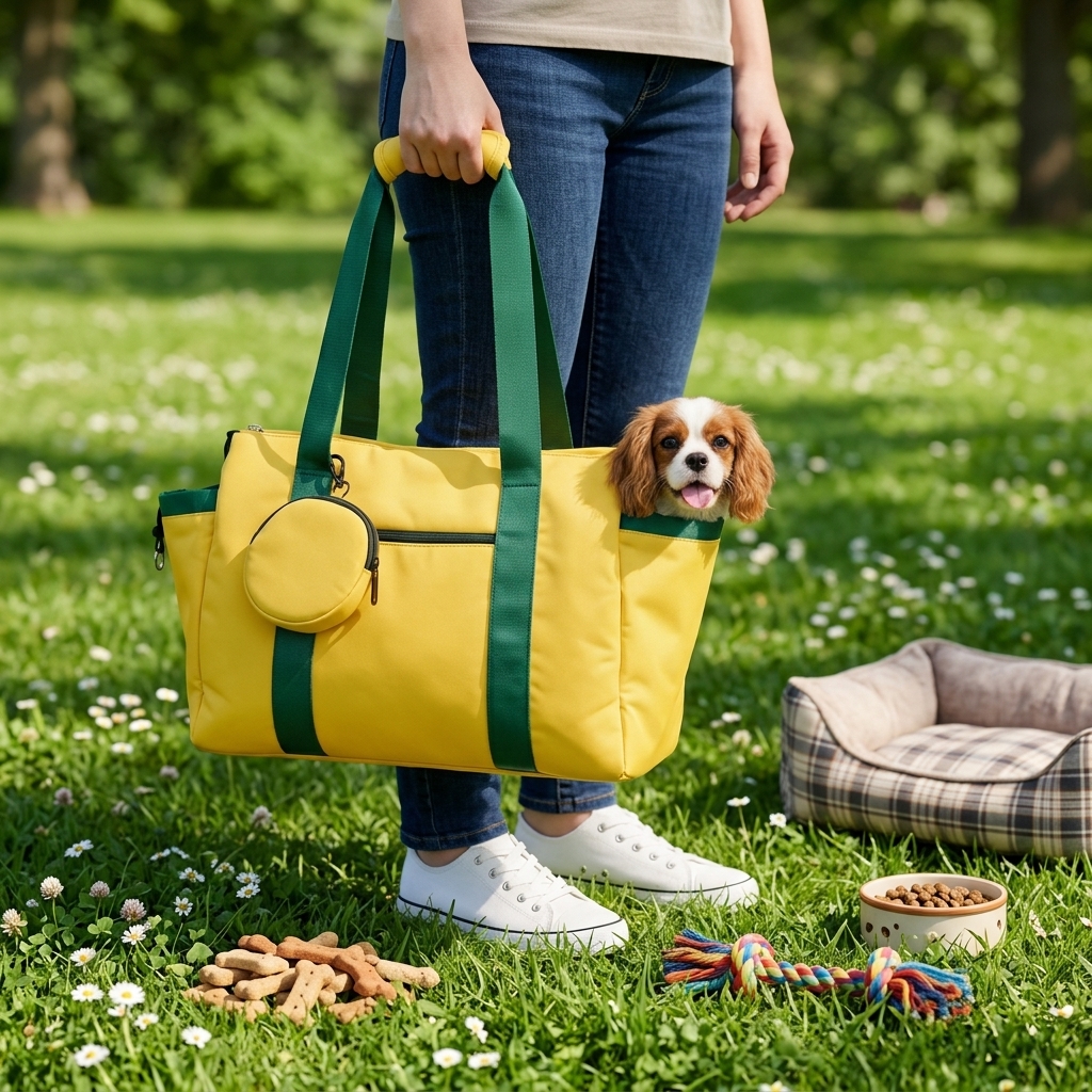 Outdoor Pet Travel Tote with Detachable Pouch
