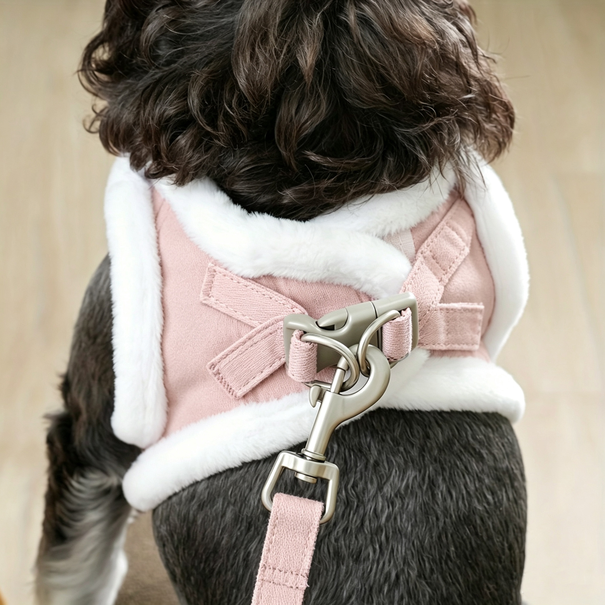 Plush Bow Tie Dog Harness and Leash Set