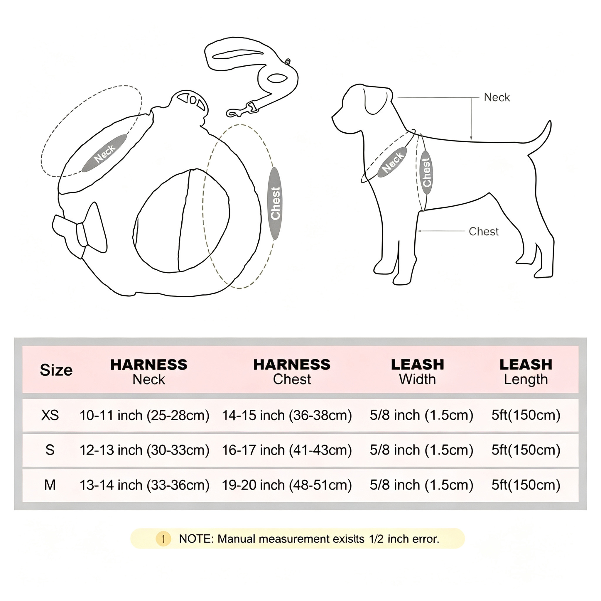 Plush Bow Tie Dog Harness and Leash Set