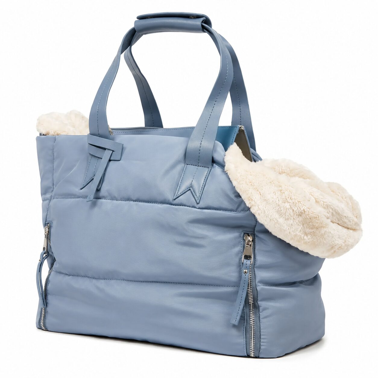Plush-Lined Puffer Pet Carrier Tote