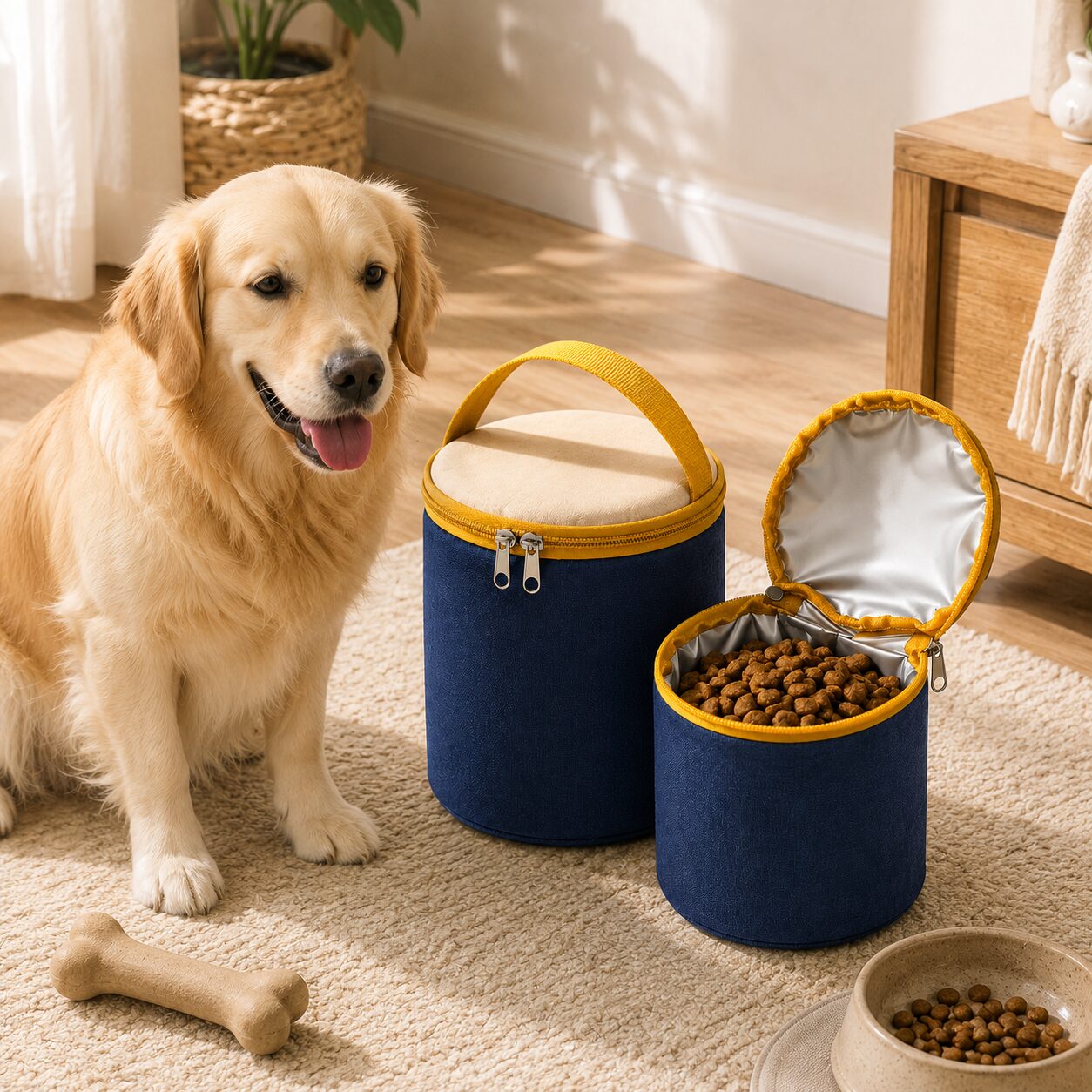 Portable Insulated Pet Food Storage Container Set