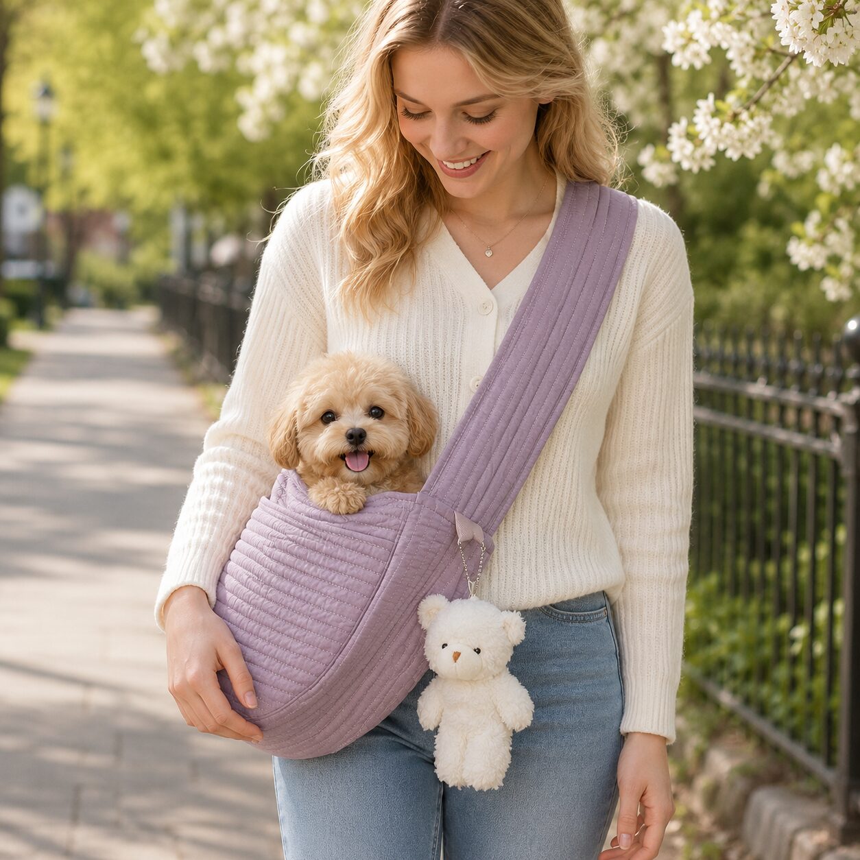 Quilted Crossbody Pet Sling Carrier