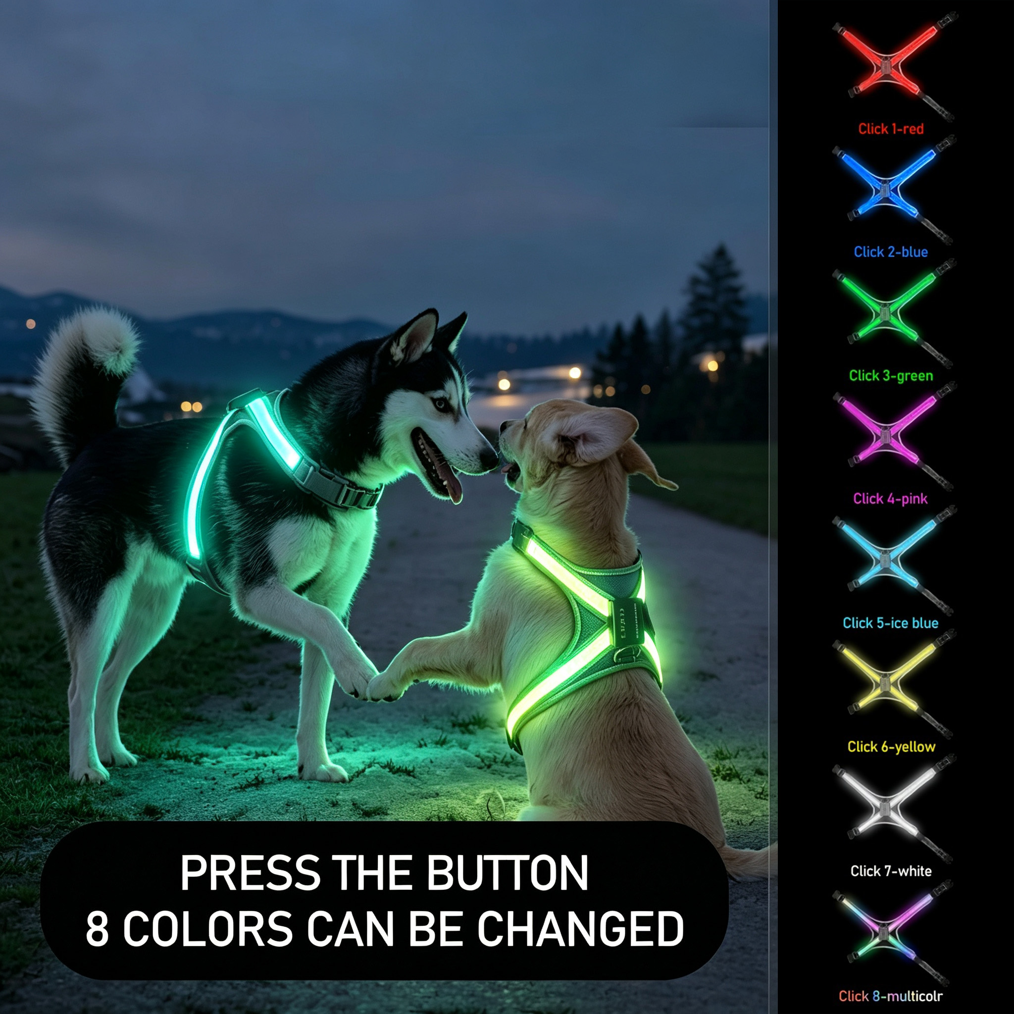 Reflective Adjustable Large Dog Harness