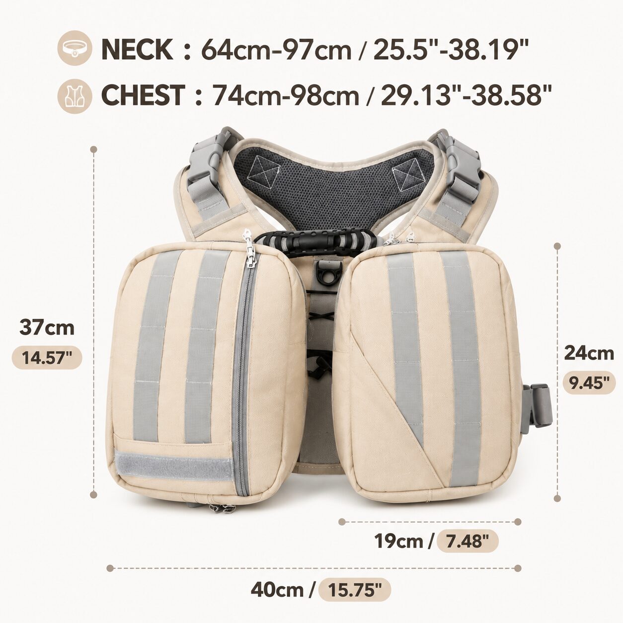 Reflective Dog Training Vest with Utility Strap System