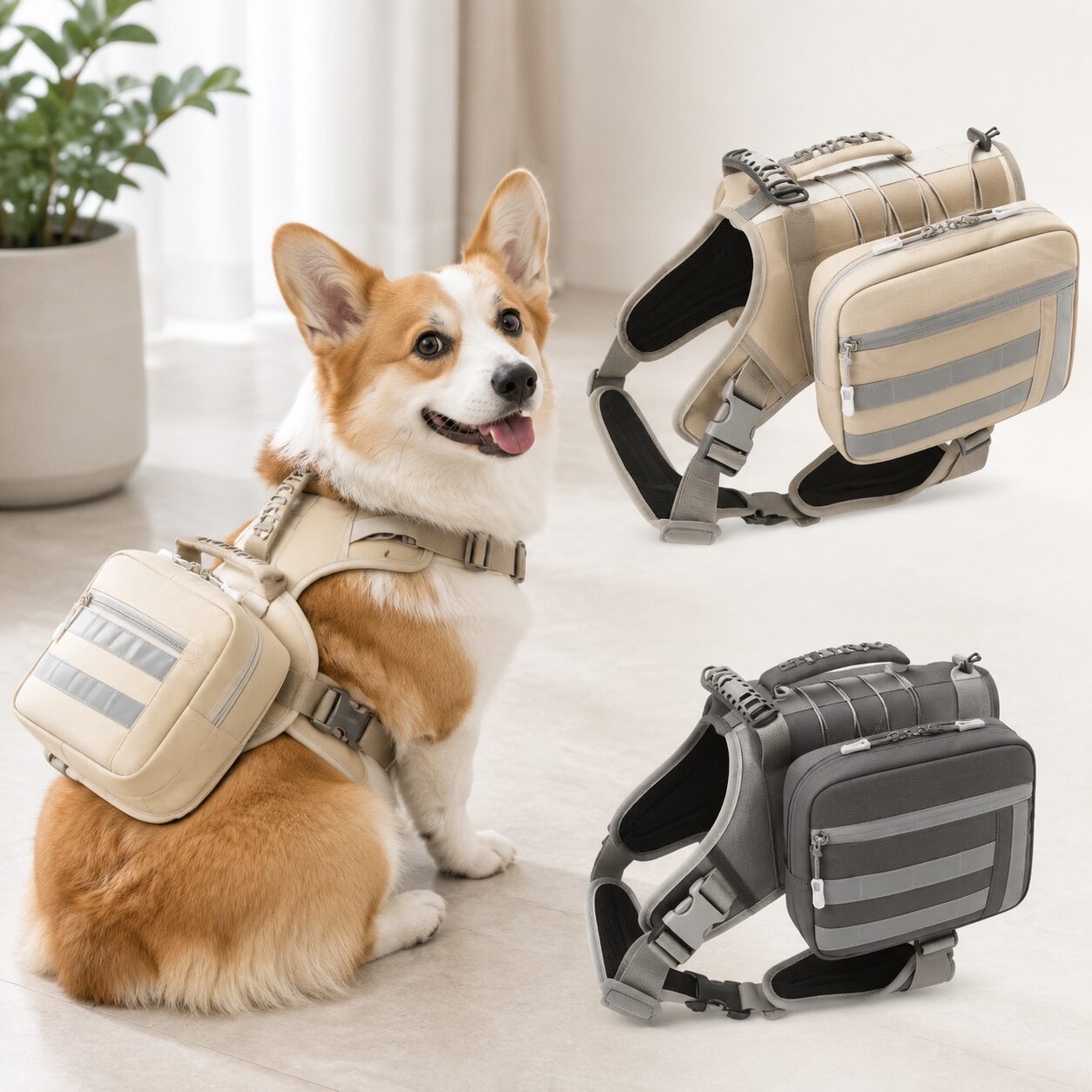 Reflective Dog Training Vest with Utility Strap System