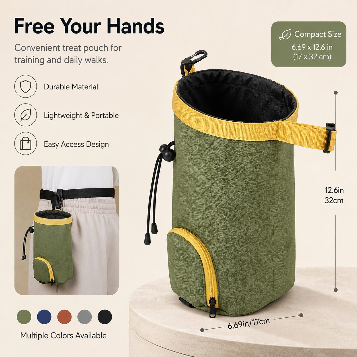 Roll-Top Dog Food Training Storage Bag