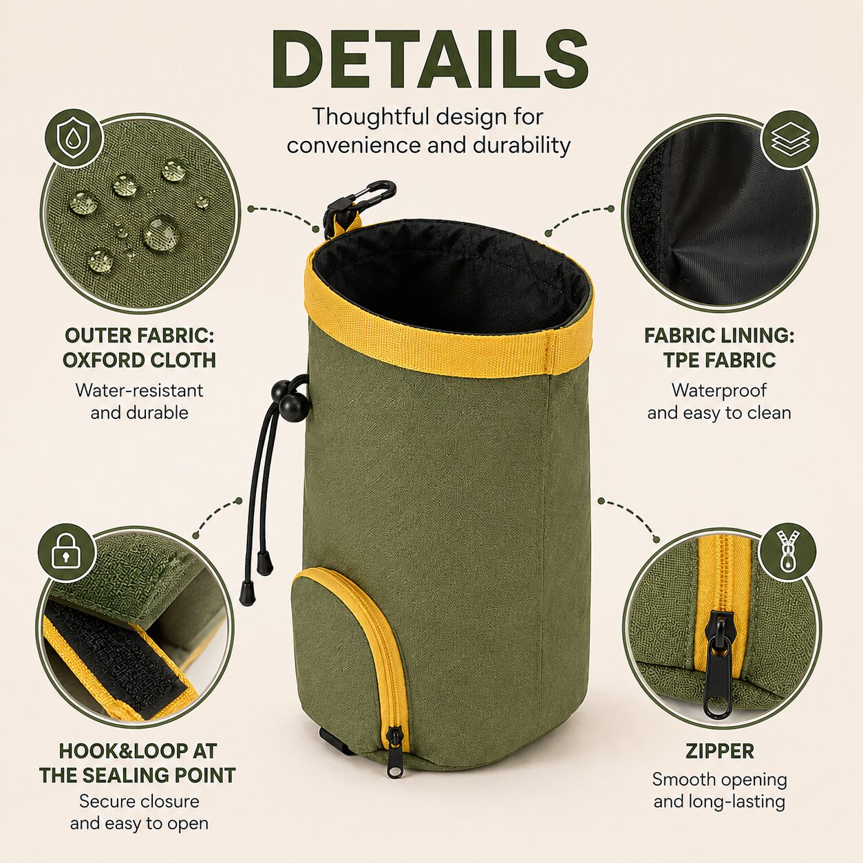 Roll-Top Dog Food Training Storage Bag