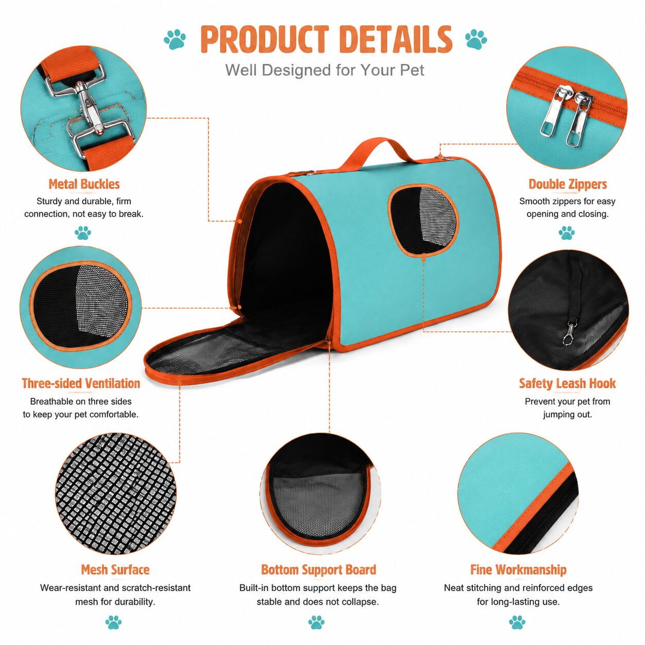 Structured Zip-Open Cat Travel Carrier