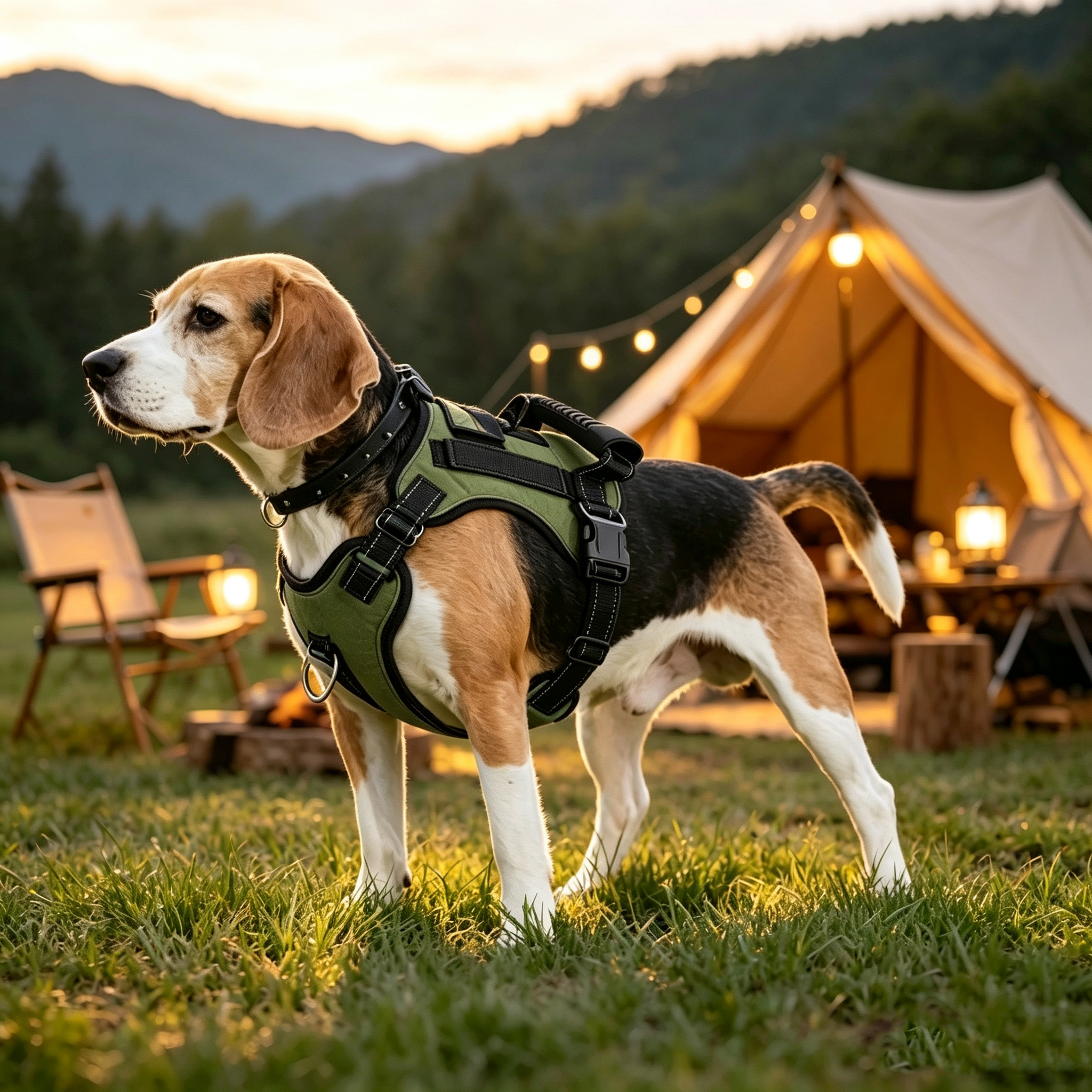 Tactical No-Pull Dog Harness Outdoor Set