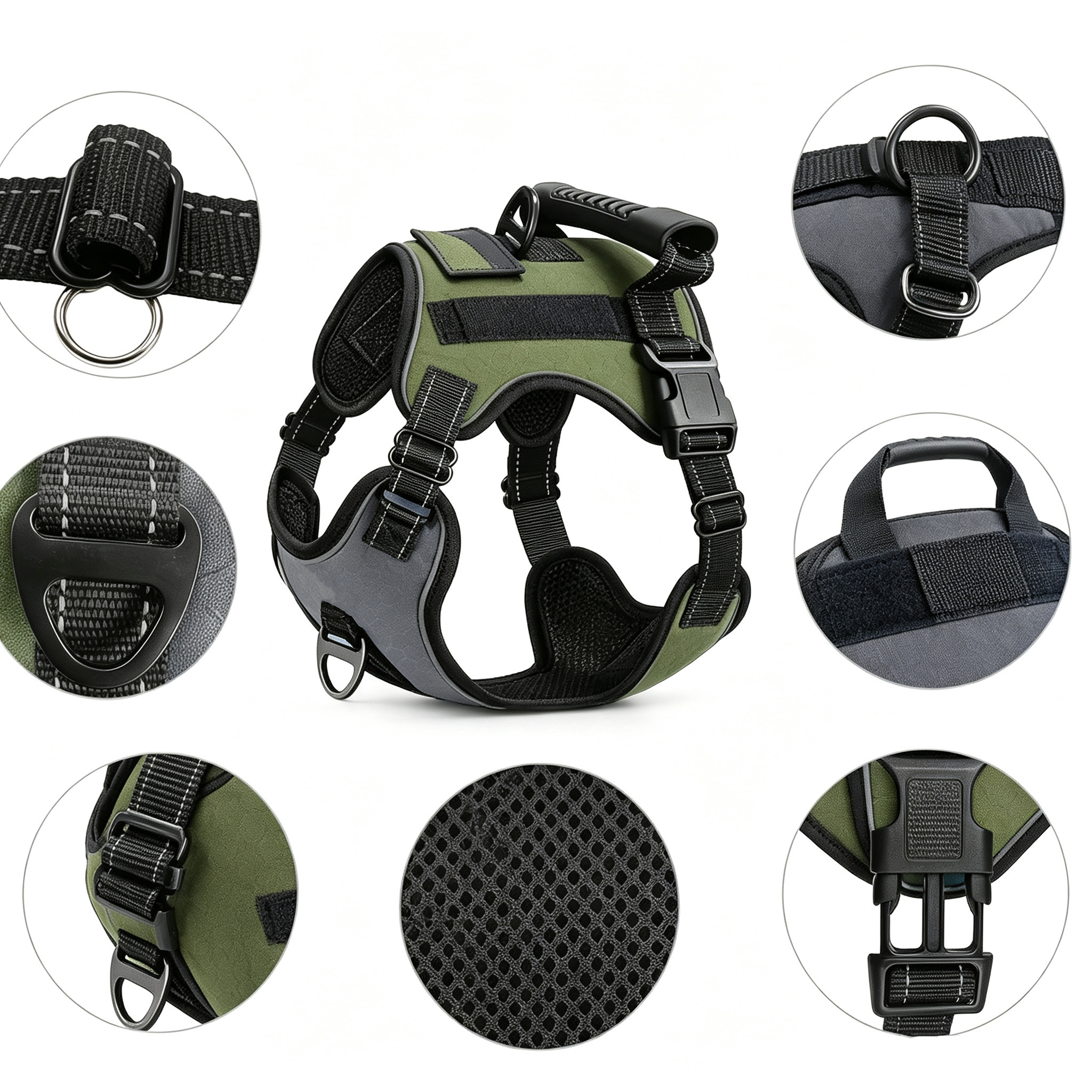 Tactical No-Pull Dog Harness Outdoor Set