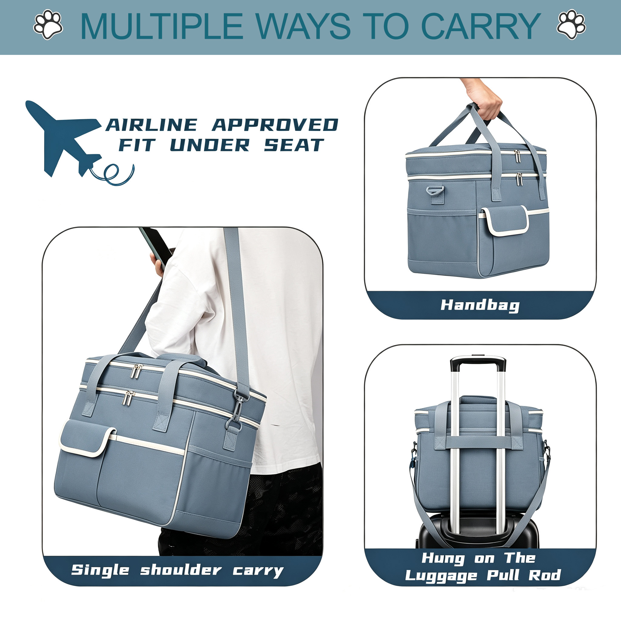 Two-Tier Pet Training Travel Organizer with Feeding Set