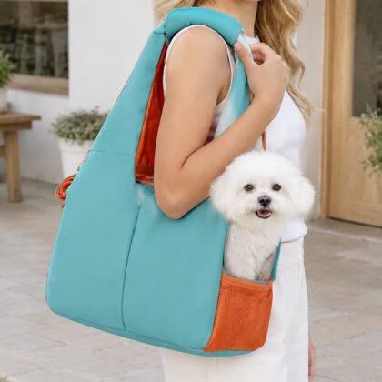 Two-Tone Side-Opening Pet Shoulder Carrier