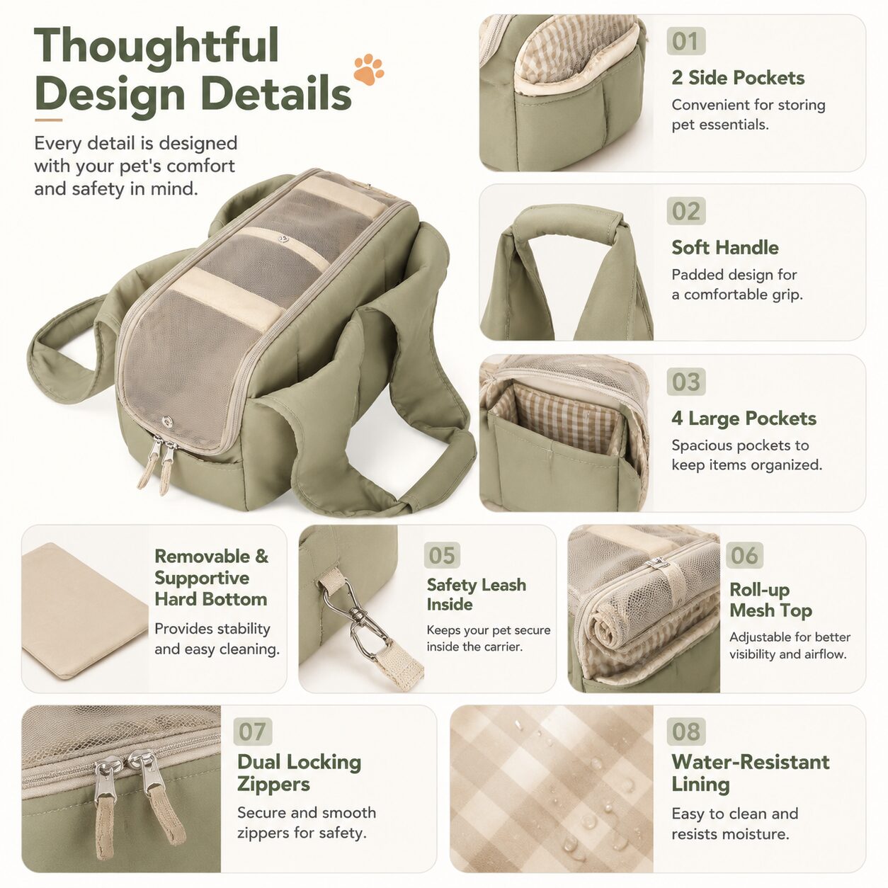 Two-Tone Side-Opening Pet Shoulder Carrier