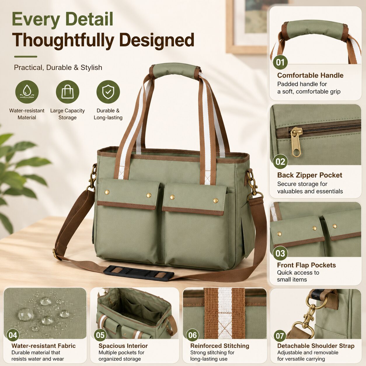 Utility Pocket Pet Travel Shoulder Tote