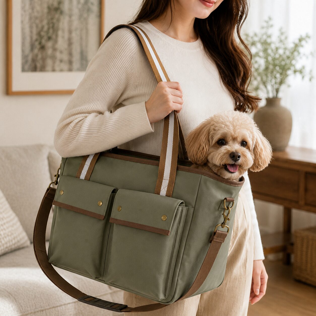 Utility Pocket Pet Travel Shoulder Tote