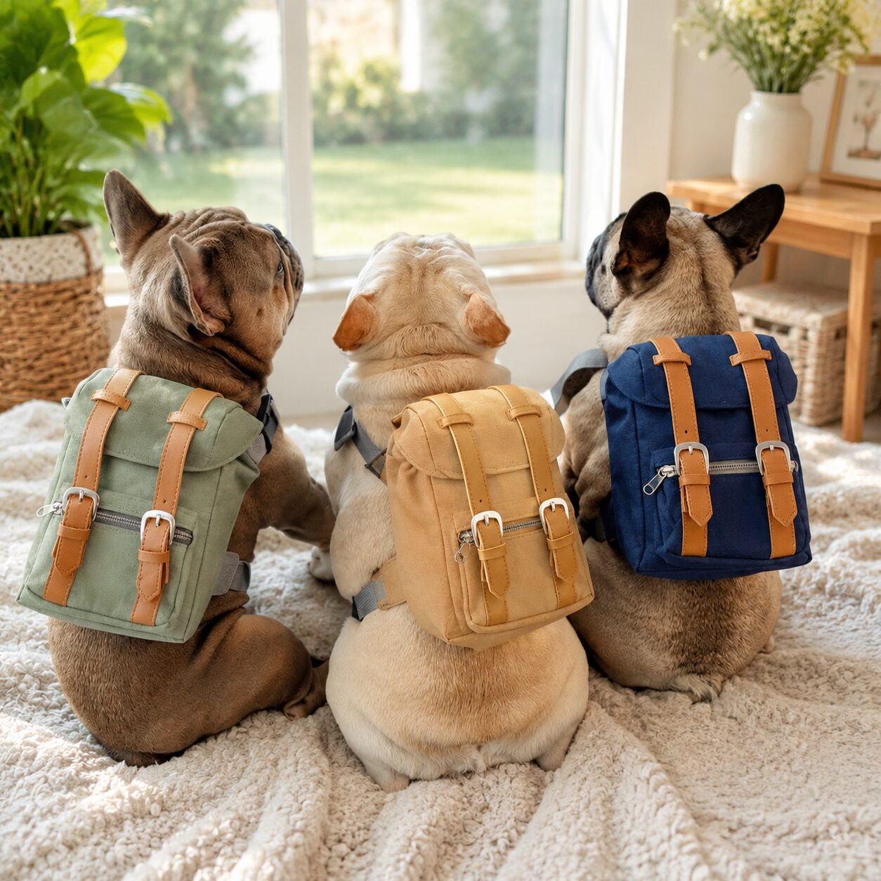 Vintage-Style Small Dog Walking Backpack