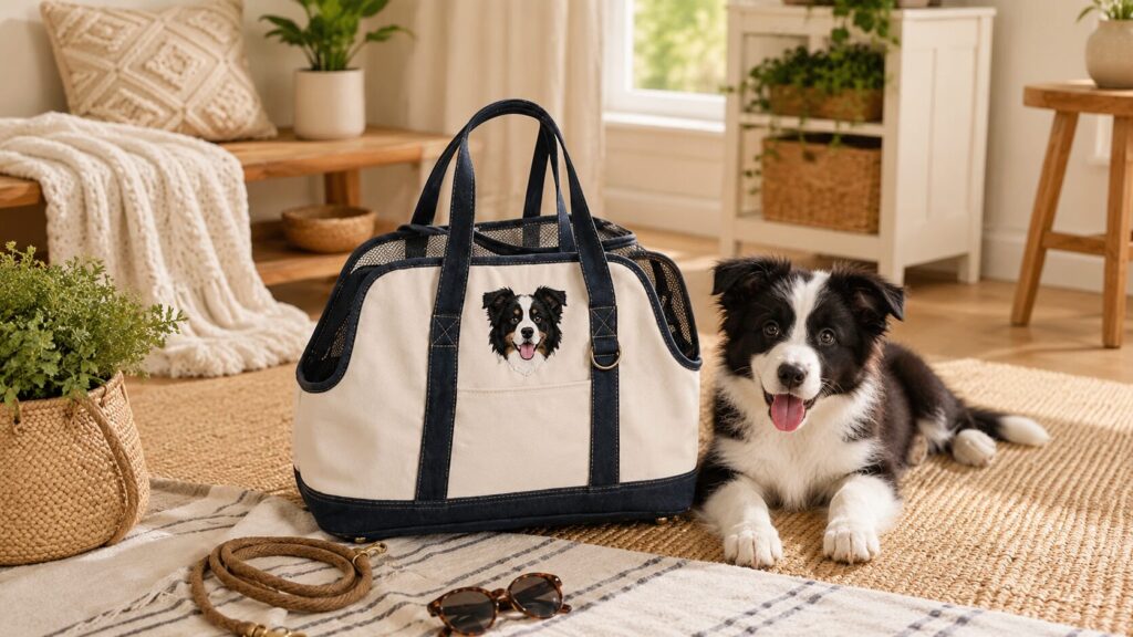 monogrammed dog bag
