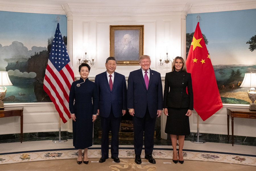 U.S. President Trump met with Chinese President Xi Jinping at the White House.