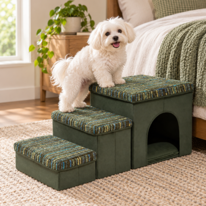 Green Gauze Pet Stairs