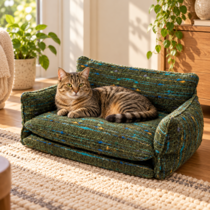 Green Interwoven Yarn Sofa