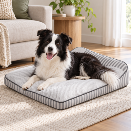Ice Bean Cooling Spine-Protective Square Dog Bed