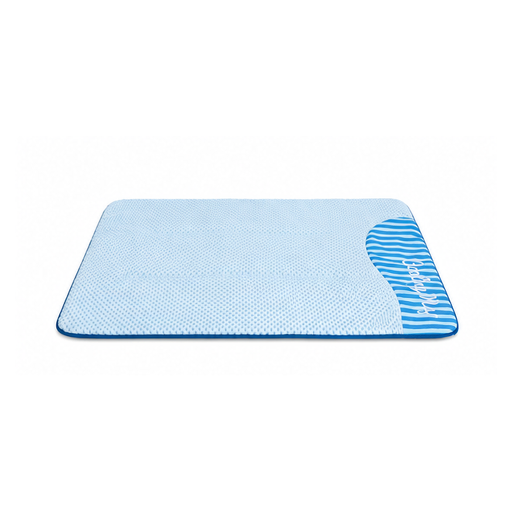 Striped circular gauze storage dog bed