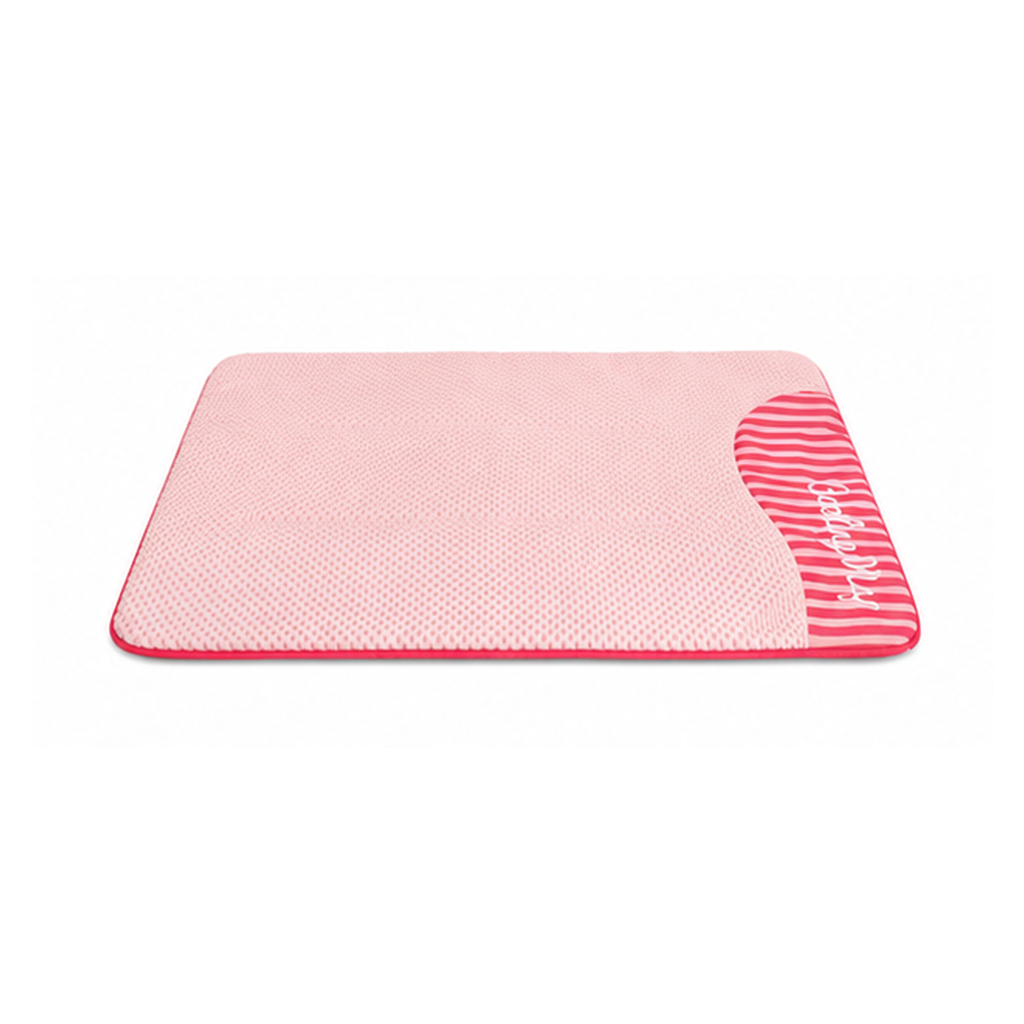 Striped circular gauze storage dog bed