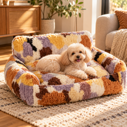 Super Soft Plush Contrast Color Sofa Bed
